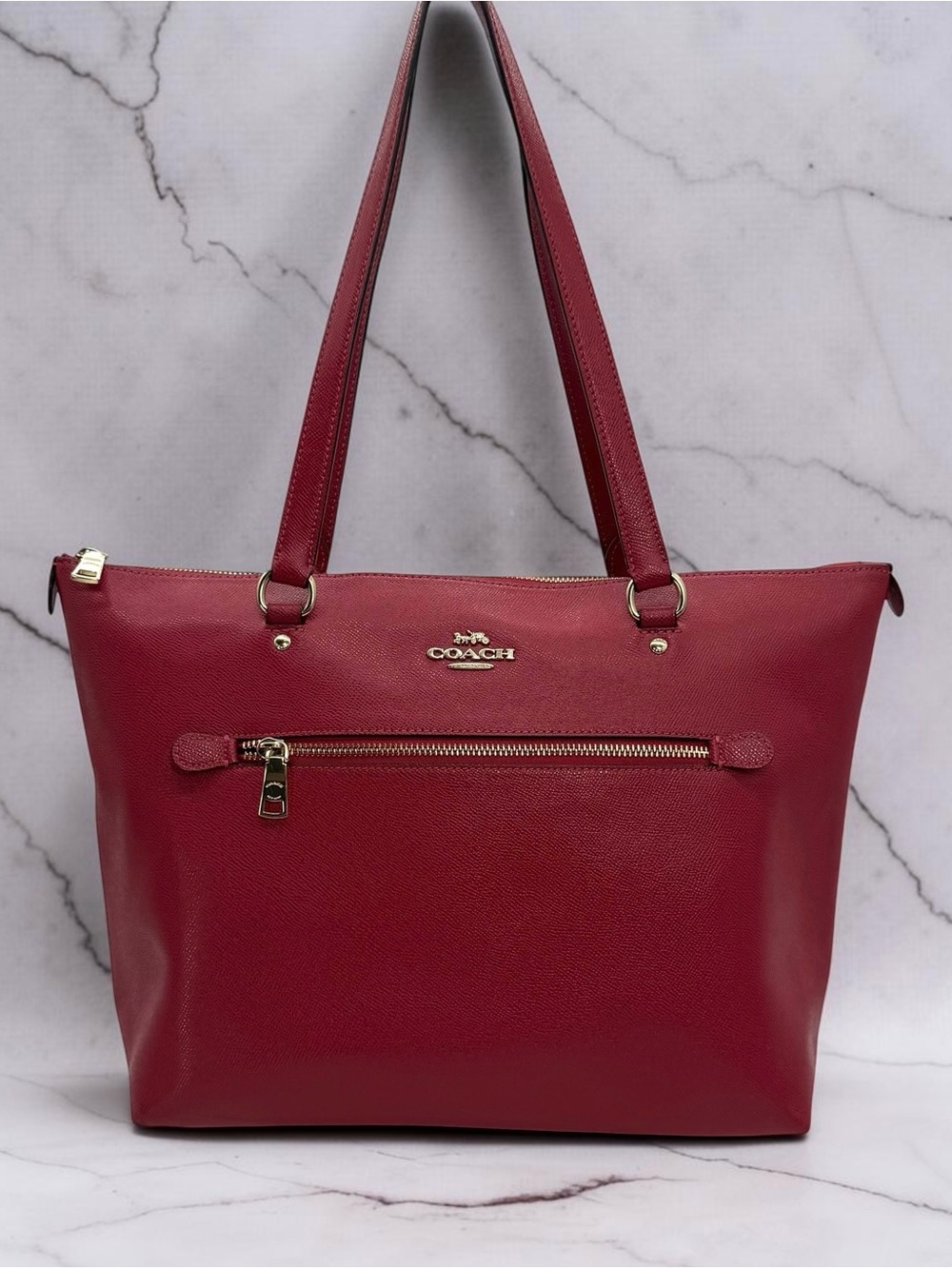 COACH Gallery Tote Solid Red Leather Handbag #79608 *AUTHENTIC* - No Hangtag!